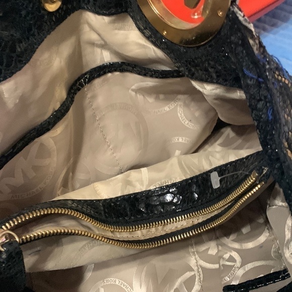 Michael, Michael Kors , black snake skin bag - Picture 3 of 9